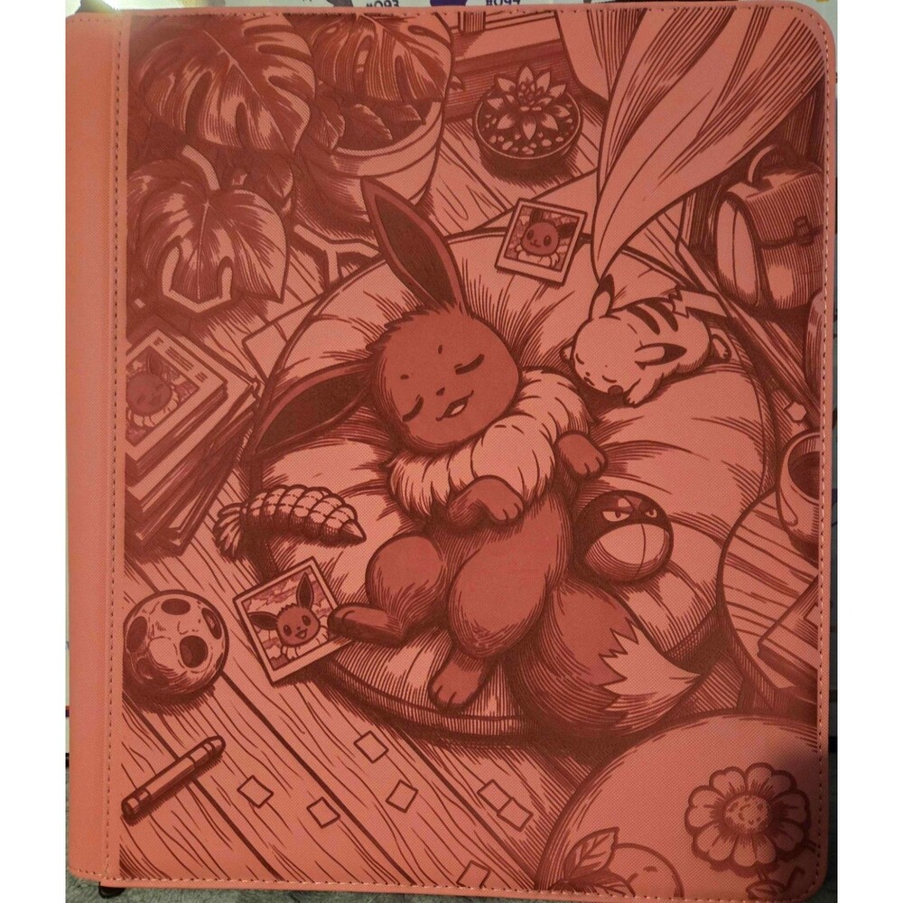 Eevee 9 Pocket Top Loader Pokemon Binder 3x3 PINK  288 Cards